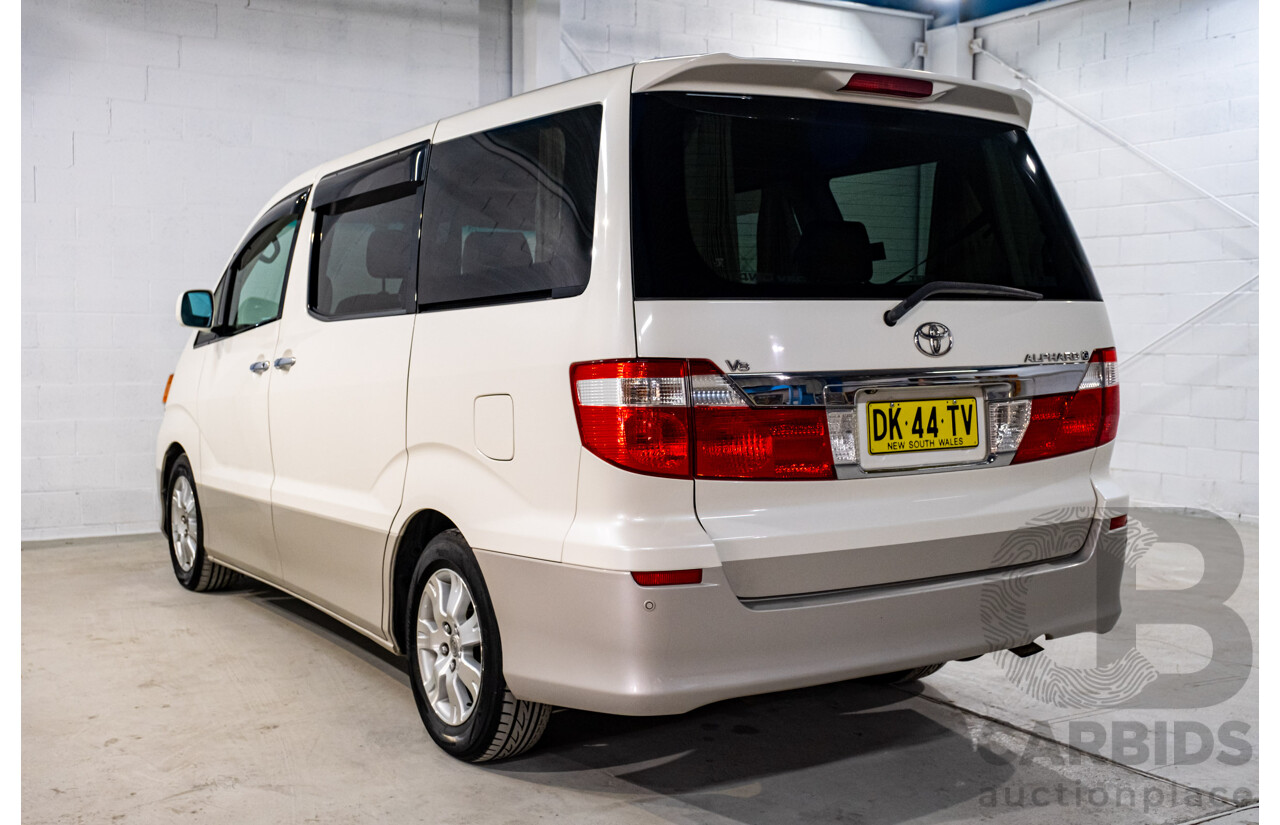 08/2003 Toyota Alphard G MZ (4x4) MNH15W 4d Van White V6 3.0L - 6 Seater - 05/2020 Used Import