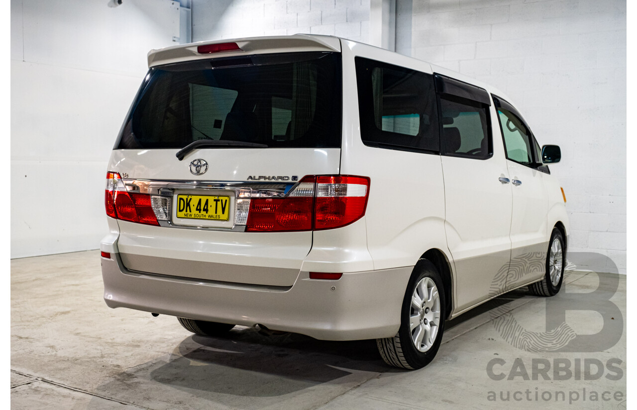 08/2003 Toyota Alphard G MZ (4x4) MNH15W 4d Van White V6 3.0L - 6 Seater - 05/2020 Used Import