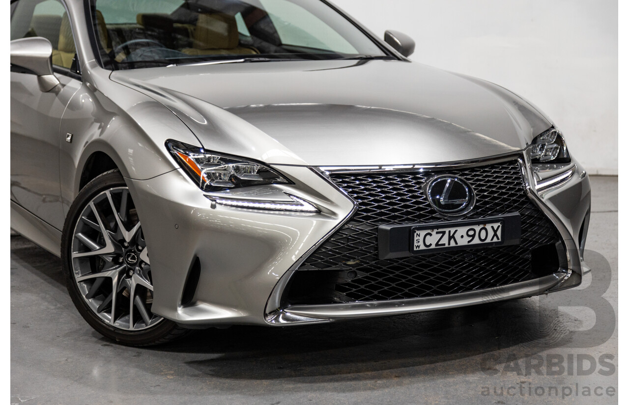 6/2015 Lexus RC350 F-Sport GSC10R 2d Coupe Titanium Silver Metallic V6 3.5L