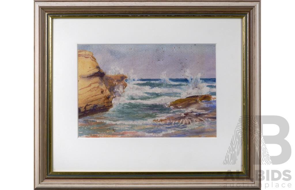 Early 20th Century Watercolour, Coastal Seascape