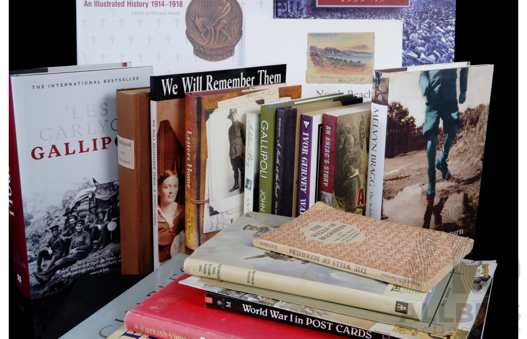 Large Collection Books Relating to Australia's Anzac Involvement in WW1