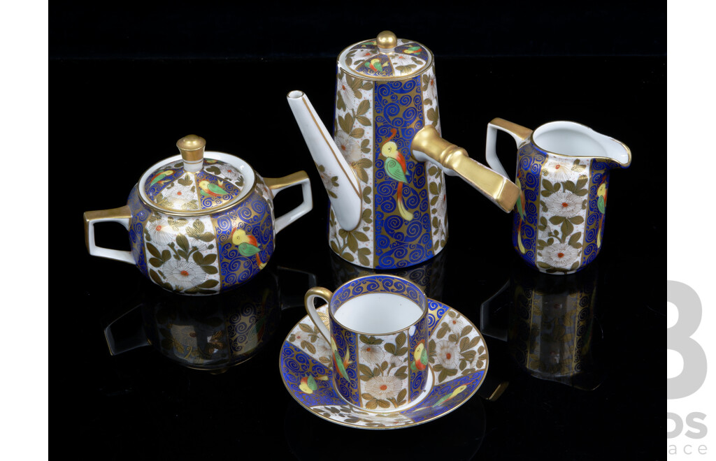 Fantastic Vintage Hand Painted Czechoslovakian Coffee Set