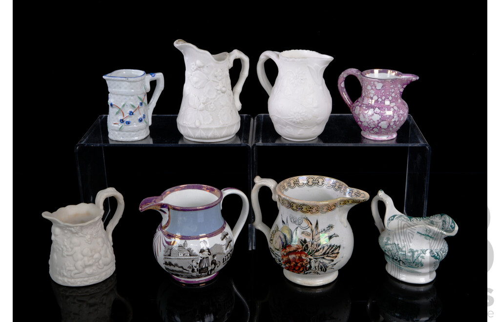 Collection Antique English Porcelain and Bisque Jugs