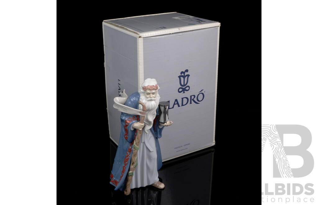 Large Spanish Lladro Porcelain Figure, Father Time, Inspiration Millennium, in Original Box