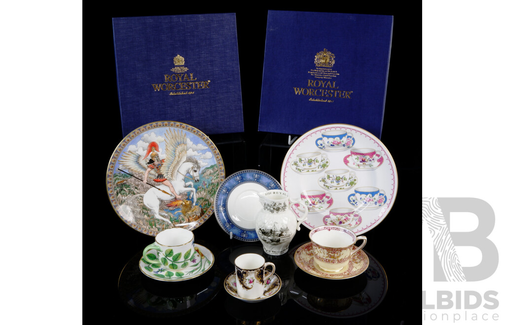 Nice Collection Antique and Other Royal Worcester Including Cup of Cups Display Plate & Myths & Legends Display Plate Both in Original Boxes