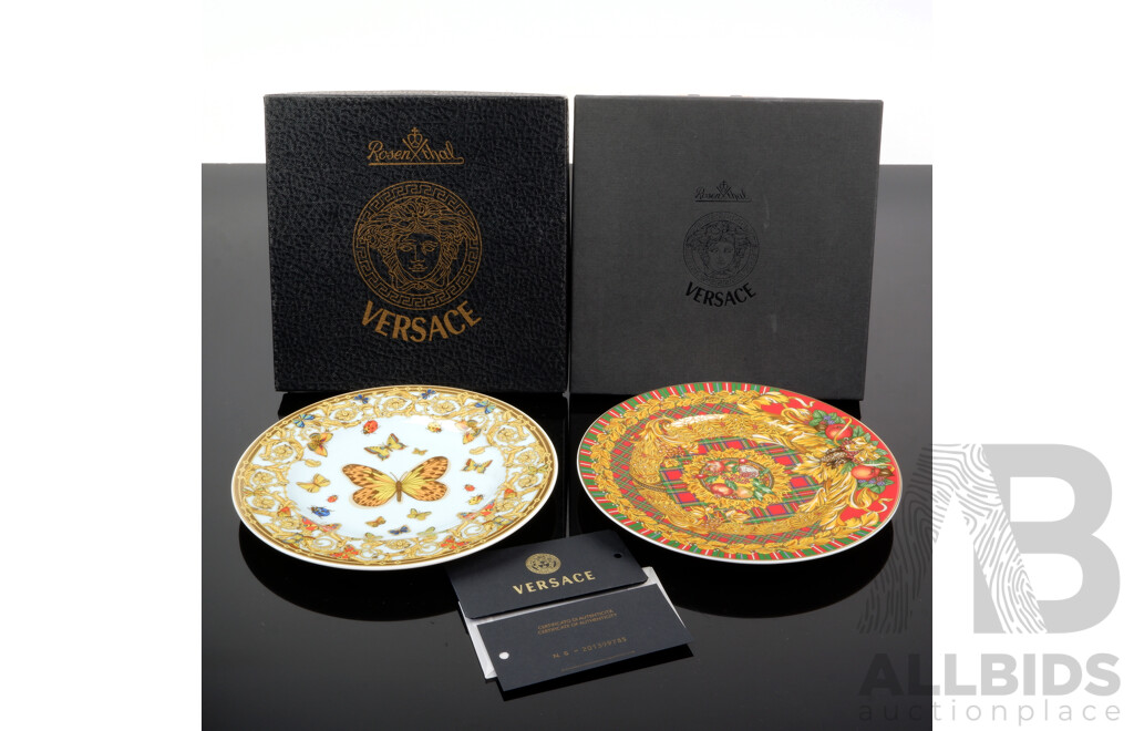 Two Versace for Rosenthal Porcelain Display Plates in Original Boxes