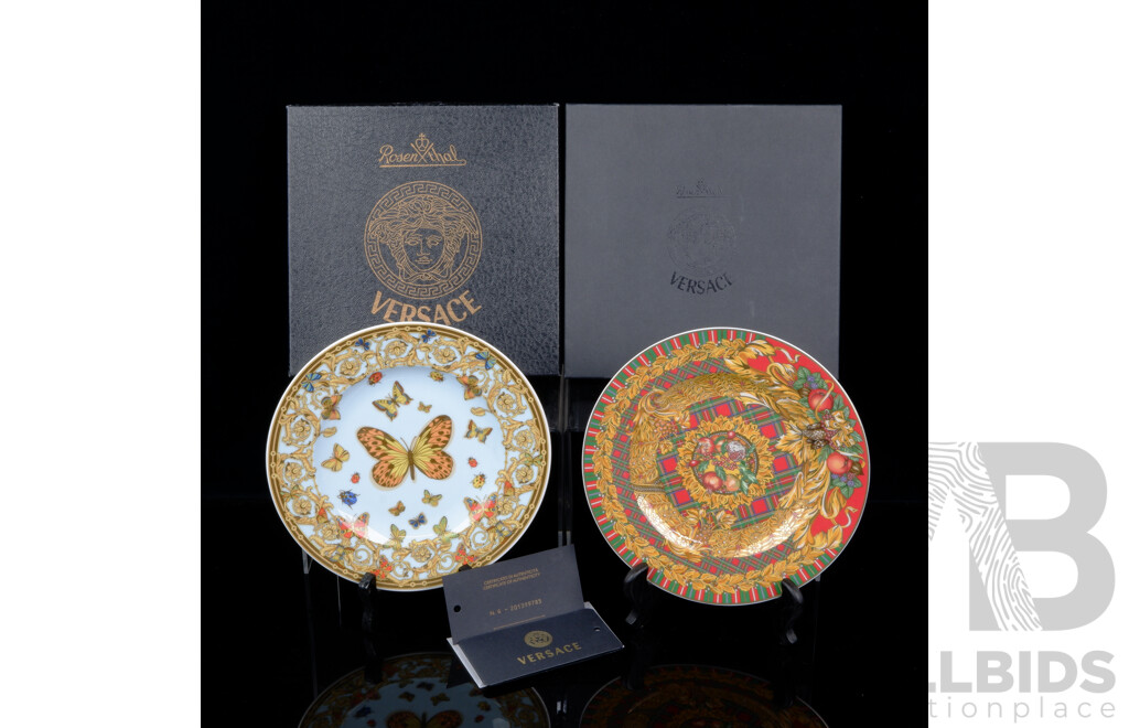 Two Versace for Rosenthal Porcelain Display Plates in Original Boxes