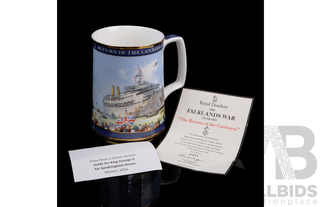 Royal Doulton Porcelain Limited Edition the Falklands War Return of the Canberra with Certificate of Authenticity