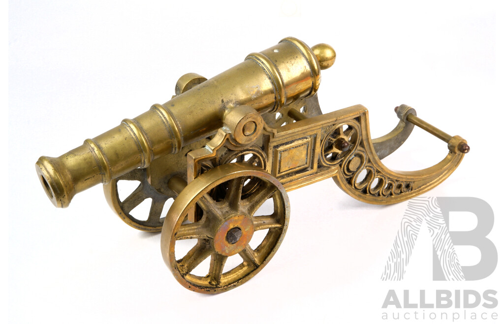 Very Heavy Solid Brass Desk Cannon