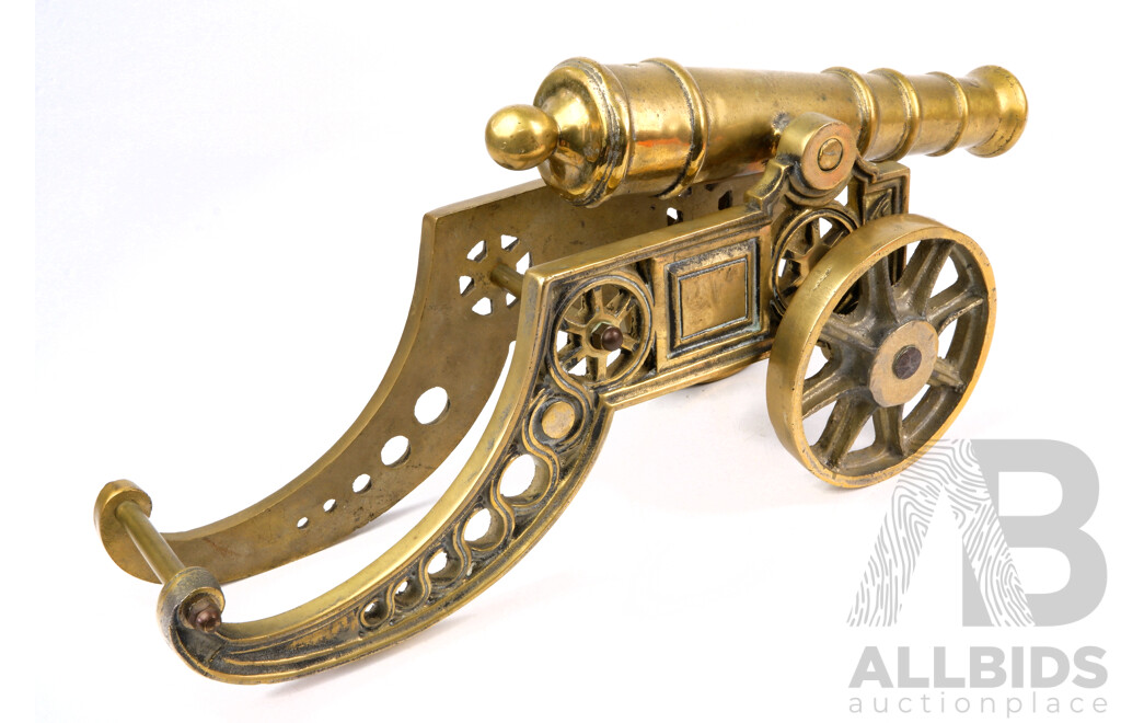 Very Heavy Solid Brass Desk Cannon