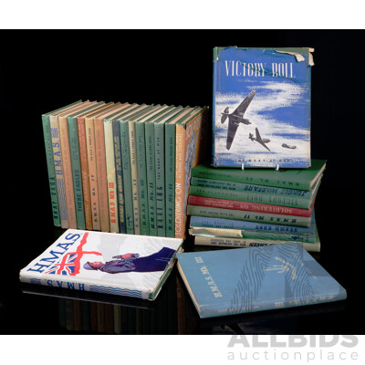 Large Collection Vintage WWII Australian War Memorial Publications Including Army, Navy, RAAF