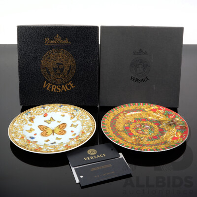 Two Versace for Rosenthal Porcelain Display Plates in Original Boxes