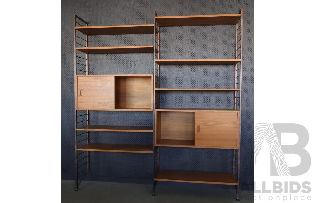 Extensive Two Bay Danish Ladderax Shelving System