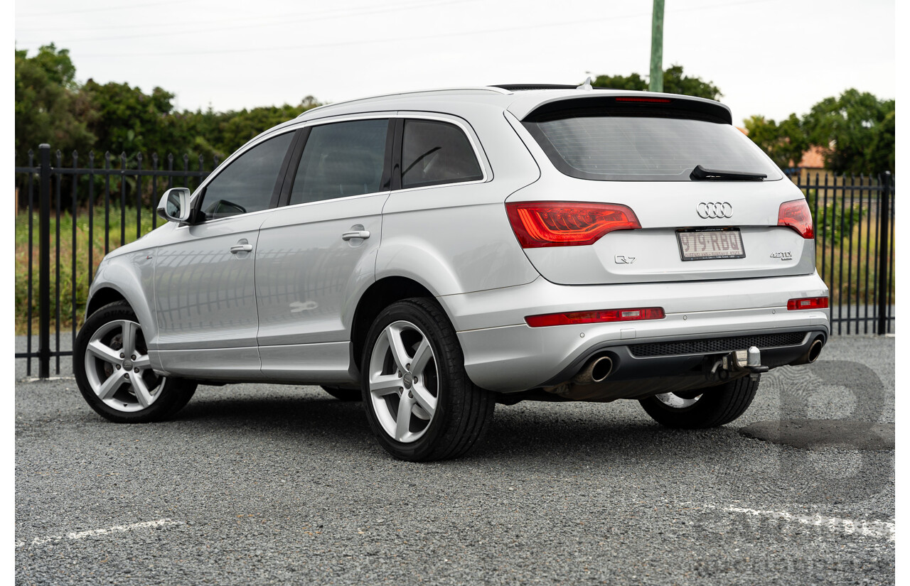 6/2010 Audi Q7 4.2 TDI Quattro (AWD) S-Line Package MY10 Upgrade 4d Wagon Ice Silver Metallic Turbo Diesel V8 4.2L - 7 Seater