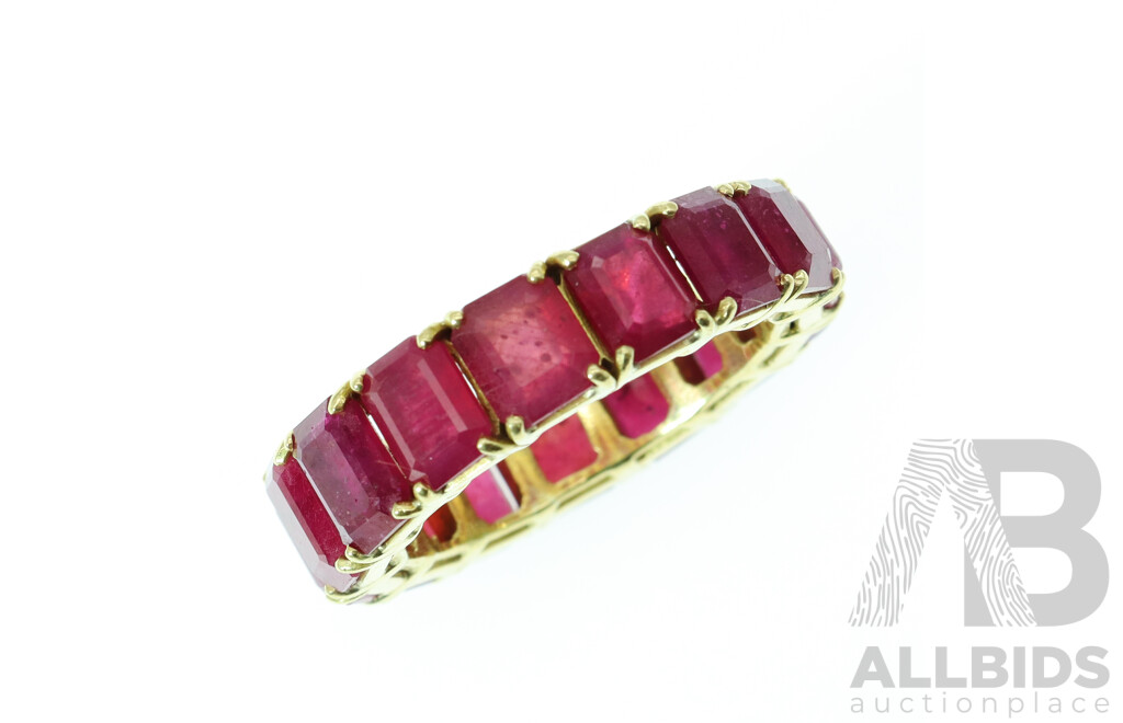 14ct Natural Ruby Full Hoop Ring, Est.23.55ct, Size Z, 16.09 Grams