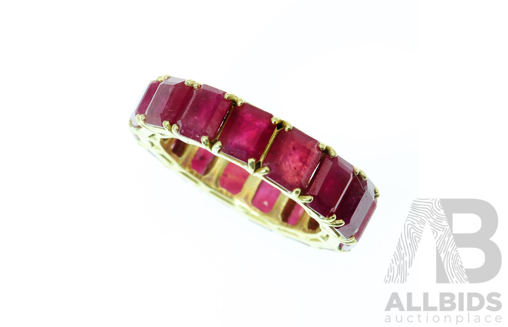 14ct Natural Ruby Full Hoop Ring, Est.23.55ct, Size Z, 16.09 Grams