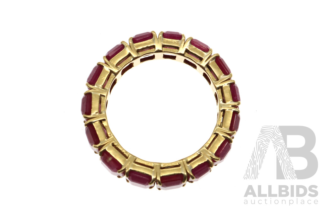 14ct Natural Ruby Full Hoop Ring, Est.23.55ct, Size Z, 16.09 Grams