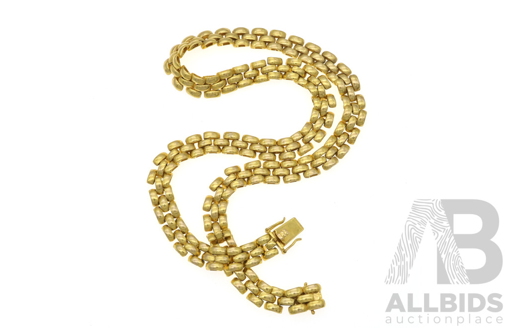 14ct Three Row Linked Chain, 9mm Wide, 50cm, with Hidden Box Clasp & Double Latch Security, 60.09 Grams