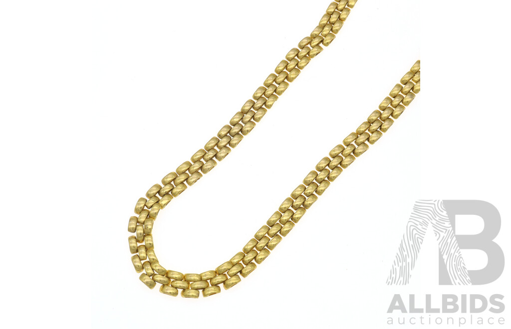 14ct Three Row Linked Chain, 9mm Wide, 50cm, with Hidden Box Clasp & Double Latch Security, 60.09 Grams