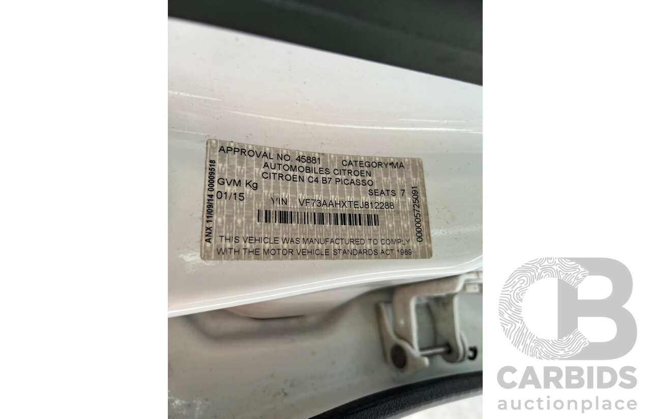 1/2015 Citroen Grand C4 Picasso Exclusive B7 MY15 4d Wagon White Turbo Diesel 2.0L - 7 Seater