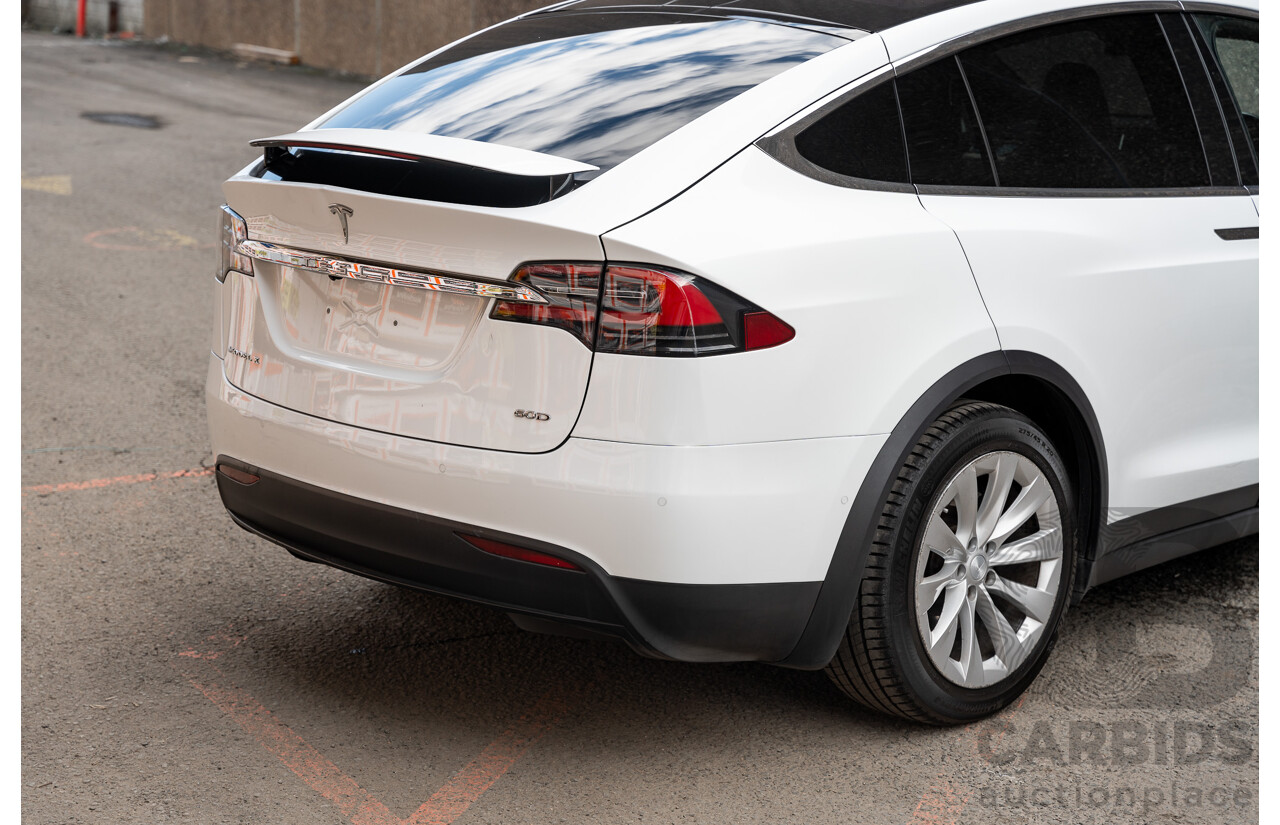 02/2017 Tesla Model X 60D (AWD) 4d Wagon Pearl White Dedicated Electric EV