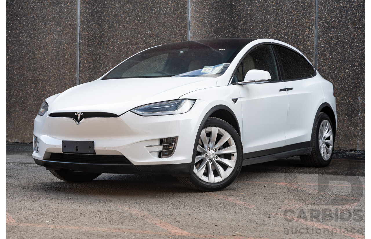 02/2017 Tesla Model X 60D (AWD) 4d Wagon Pearl White Dedicated Electric EV