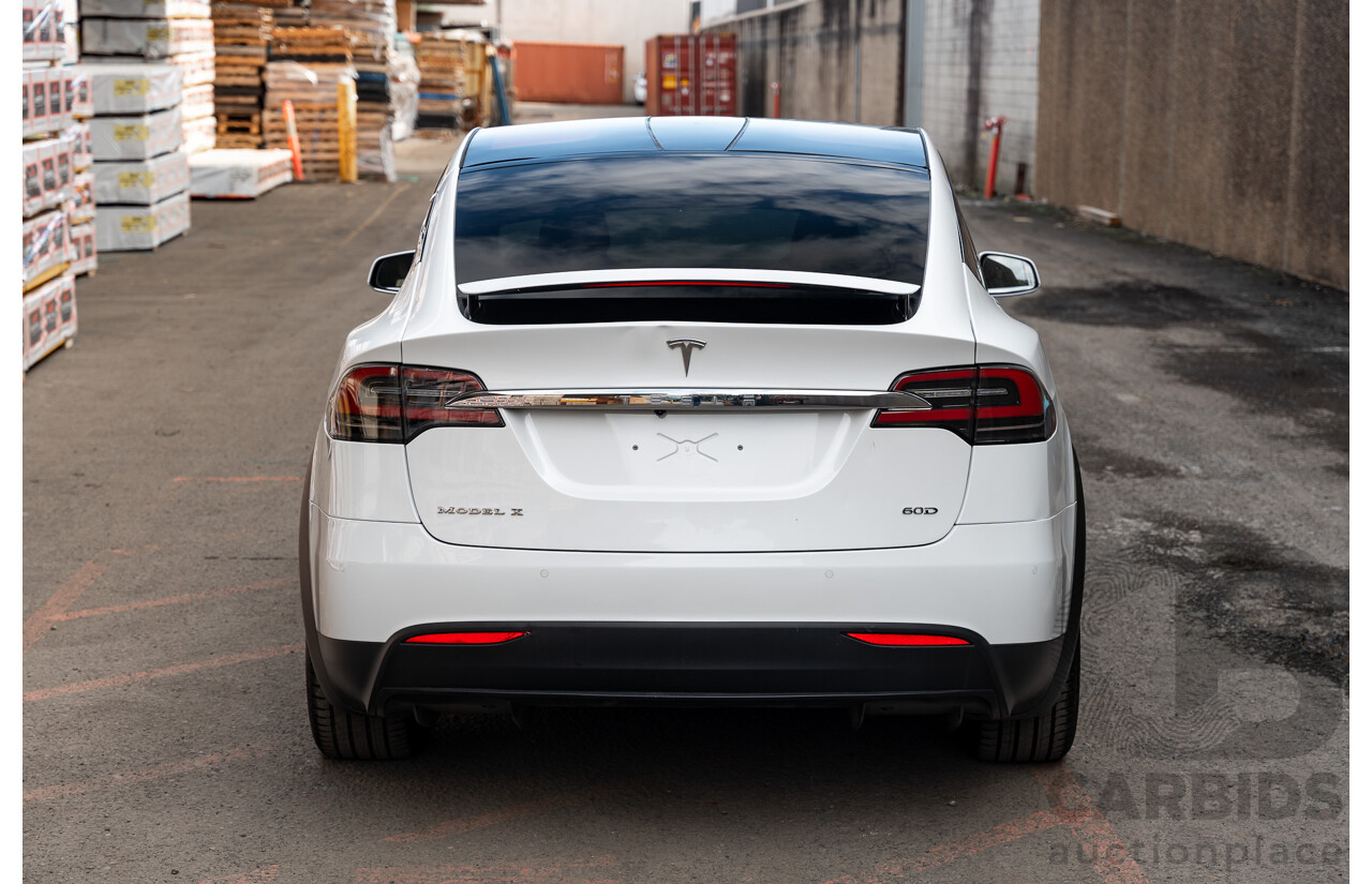 02/2017 Tesla Model X 60D (AWD) 4d Wagon Pearl White Dedicated Electric EV