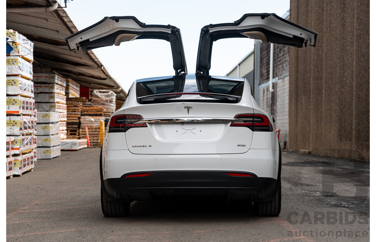 02/2017 Tesla Model X 60D (AWD) 4d Wagon Pearl White Dedicated Electric EV