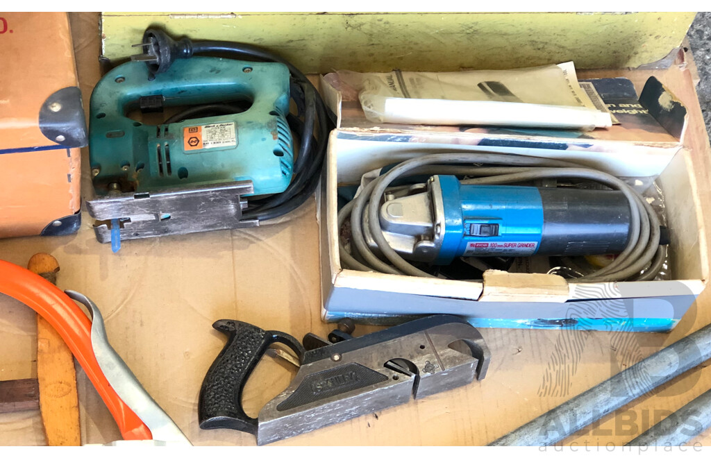 Selection of Various Power Tools and Hand Tools