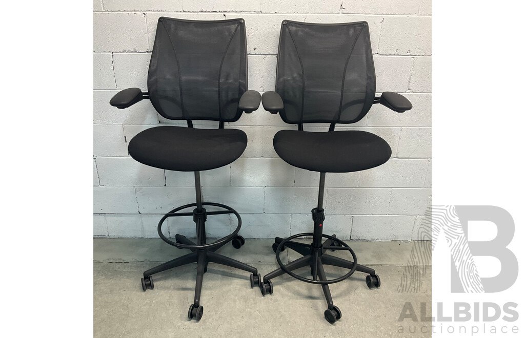 Humanscale Mesh Back Drafting Chair - Lot of 2 - ORP $3000