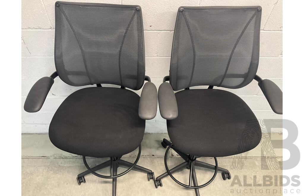 Humanscale Mesh Back Drafting Chair - Lot of 2 - ORP $3000