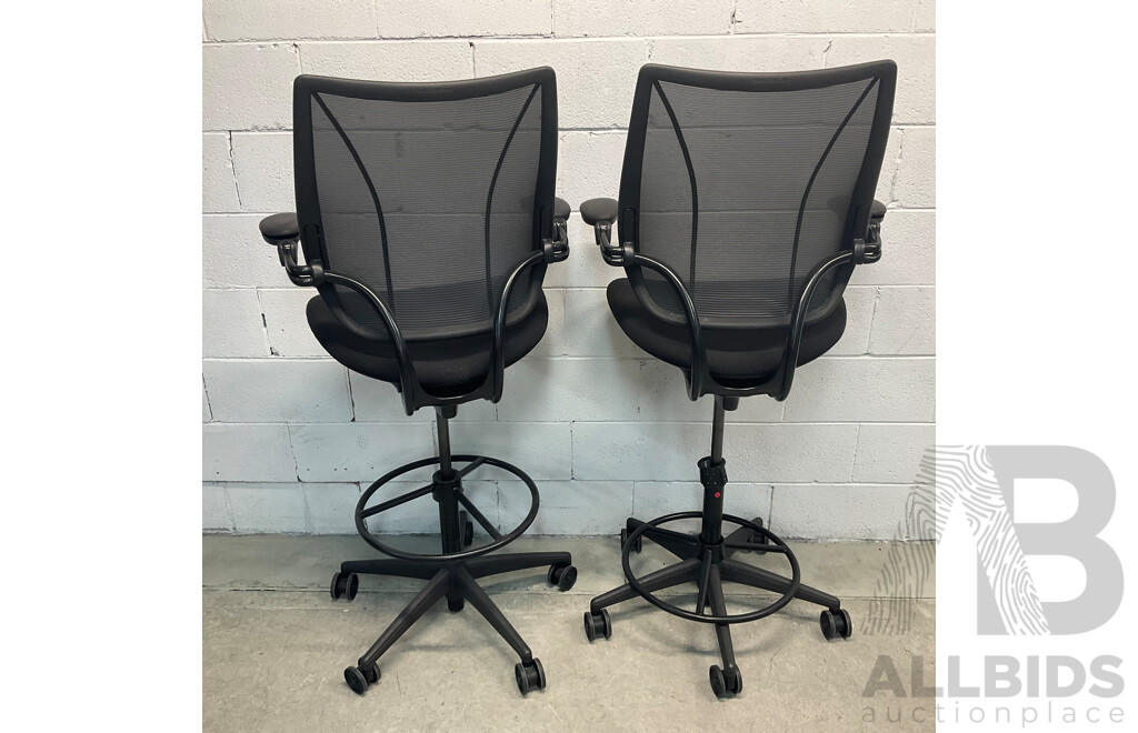 Humanscale Mesh Back Drafting Chair - Lot of 2 - ORP $3000