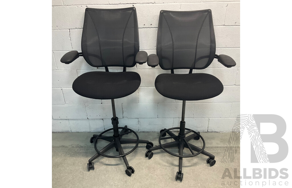 Humanscale Mesh Back Drafting Chair - Lot of 2 - ORP $3000