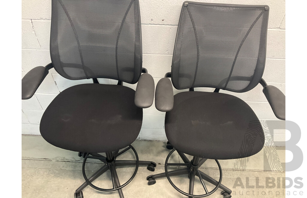 Humanscale Mesh Back Drafting Chair - Lot of 2 - ORP $3000