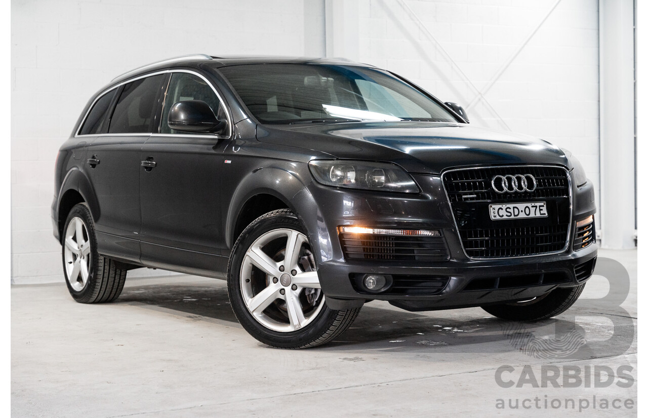 1/2009 Audi Q7 3.0 TDI Quattro (AWD) S-Line Package MY09 Upgrade 4d Wagon Lava Grey Pearl Turbo Diesel V6 3.0L - 7 Seater