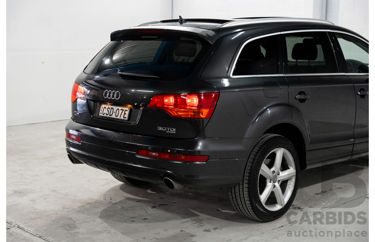 1/2009 Audi Q7 3.0 TDI Quattro (AWD) S-Line Package MY09 Upgrade 4d Wagon Lava Grey Pearl Turbo Diesel V6 3.0L - 7 Seater