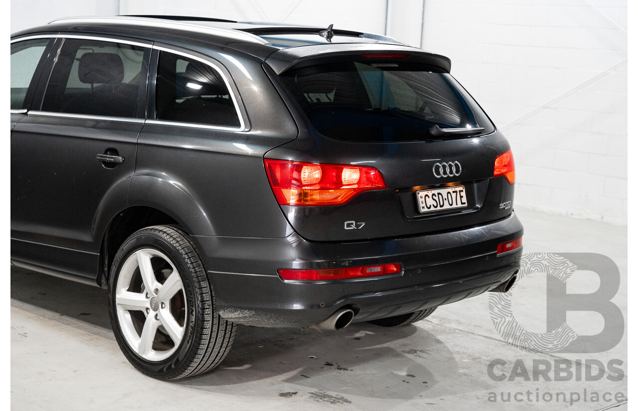 1/2009 Audi Q7 3.0 TDI Quattro (AWD) S-Line Package MY09 Upgrade 4d Wagon Lava Grey Pearl Turbo Diesel V6 3.0L - 7 Seater