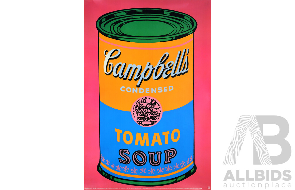 Andy Warhol, (20th Century, American, 1928-1987), Campbell's Tomato Soup Can, Reproduction Copy of Original - Offset Lithograph on Paper, 91.5 X 61.5 Cm