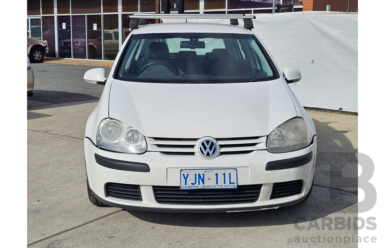 11/2007 Volkswagen Golf 1.6 Comfortline 1K 5d Hatchback White 1.6L