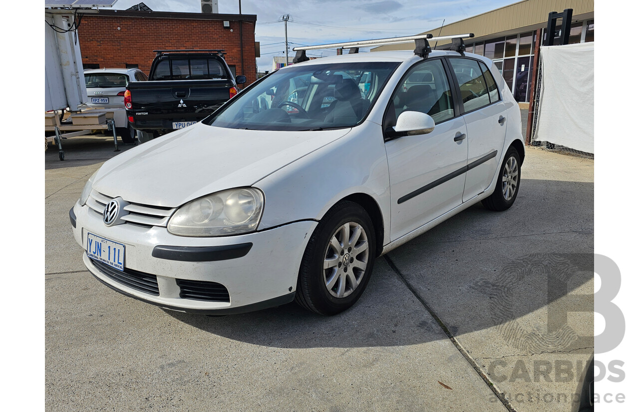 11/2007 Volkswagen Golf 1.6 Comfortline 1K 5d Hatchback White 1.6L