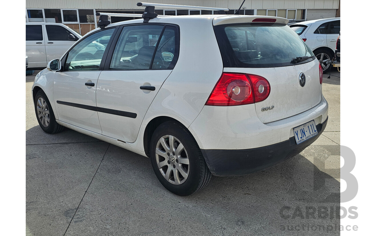 11/2007 Volkswagen Golf 1.6 Comfortline 1K 5d Hatchback White 1.6L