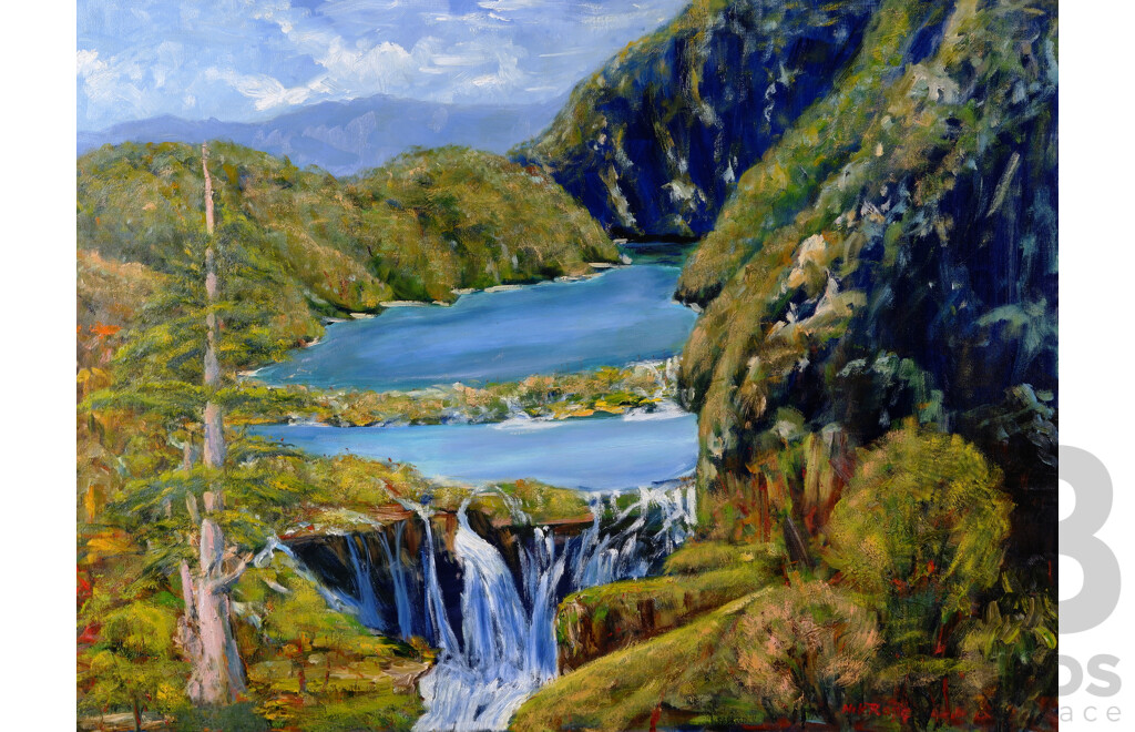 Nik Rajic, (Contemporary), Plitvice Lakes, Croatia, Oil on Canvas, 76 x 101 cm