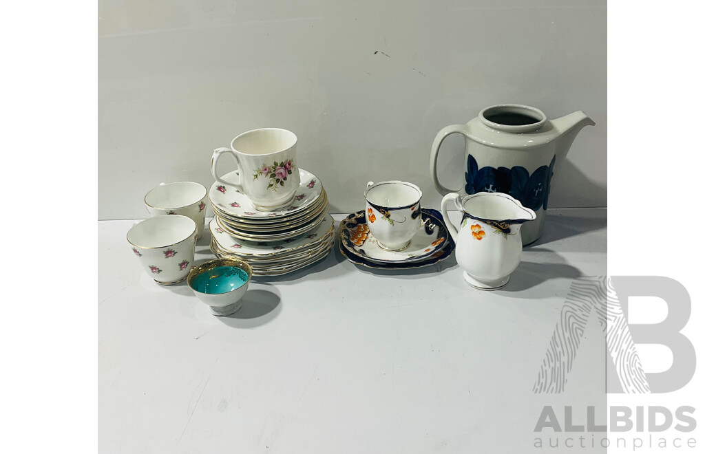 Collection Porcelain and Ceramiocs Including Mid Century Arabia Coffee Pot by Ulla Procope, 14 Pieces Stanley Porcelain and More