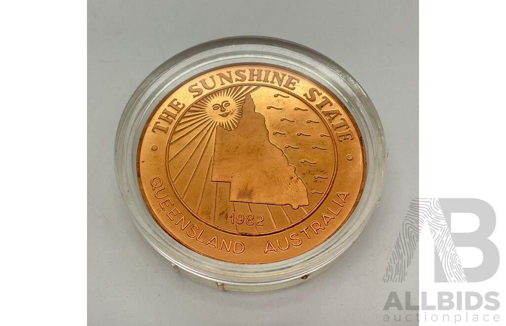 Queensland 1982 Sir Joh Bjelke Petersen Sunshine State 'Joh Country' Tourist Dollar Medallion