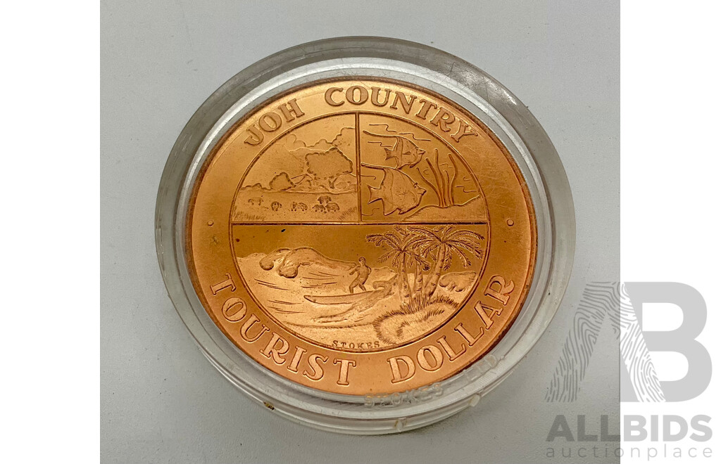 Queensland 1982 Sir Joh Bjelke Petersen Sunshine State 'Joh Country' Tourist Dollar Medallion