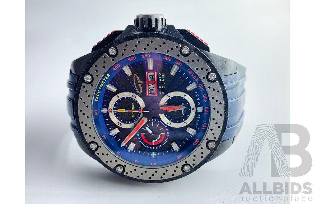 Giorgio Piola Carbon Fibre Sport Limited Edition 8 Diamond In Bezel