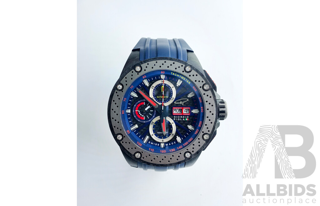 Giorgio Piola Carbon Fibre Sport Limited Edition 8 Diamond In Bezel