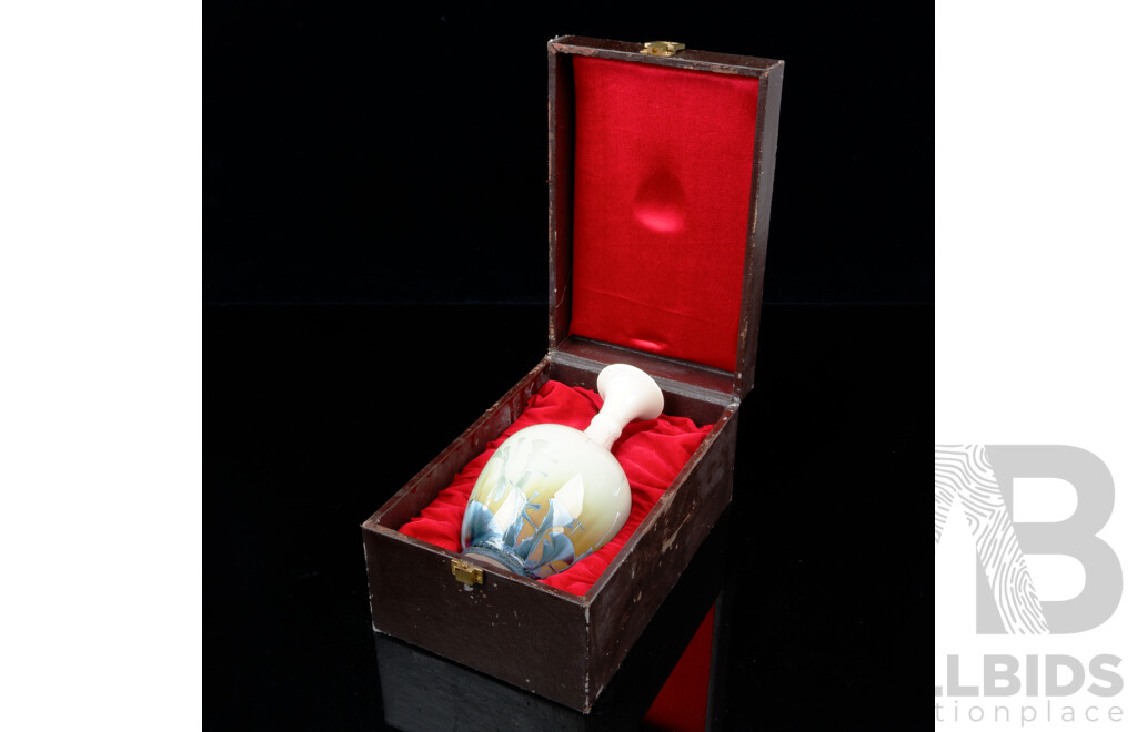 Delicate Asian Porcelain Vase with Crystalline Glaze in Presentation Box