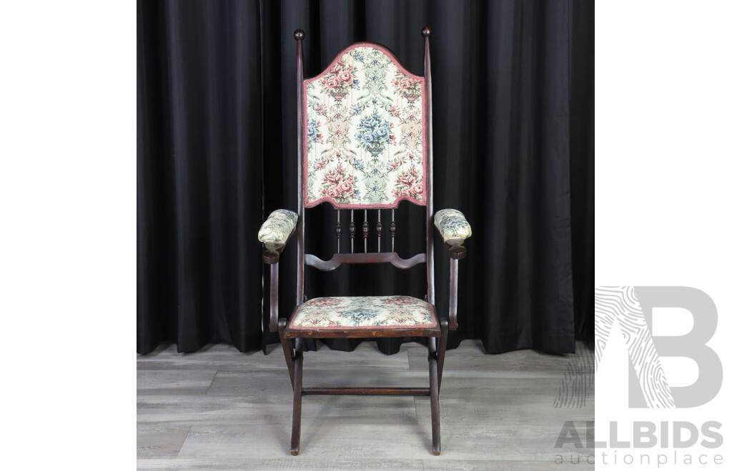 Vintage Folding Timber Framed Armchair