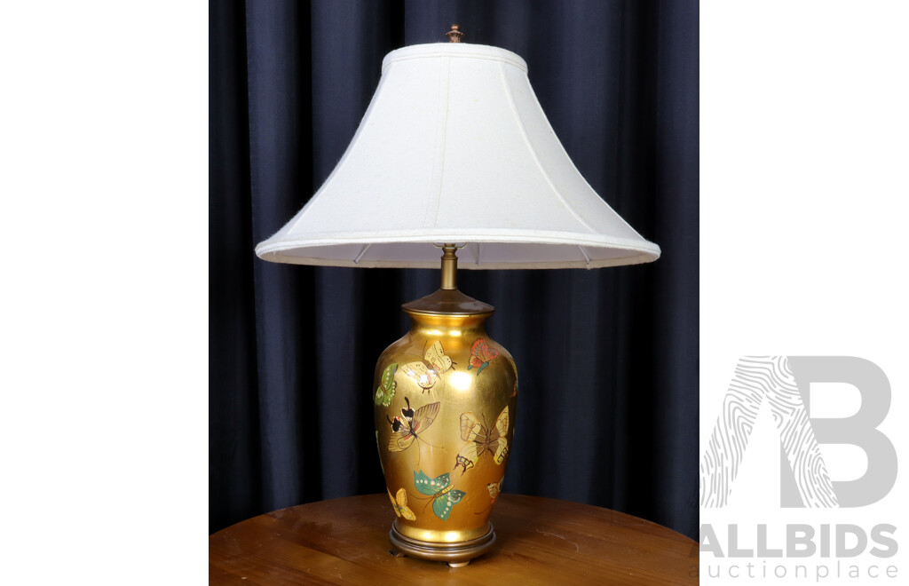 Chinese Ceramic Table Lamp with Spare Shade